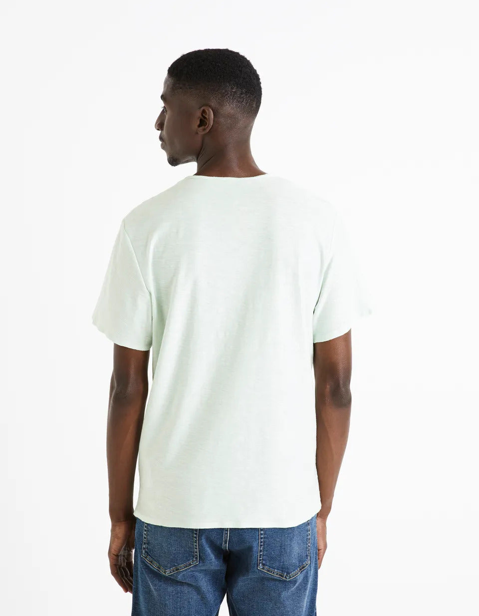 Tunisian Neck T-Shirt 100% Cotton - Green - 03