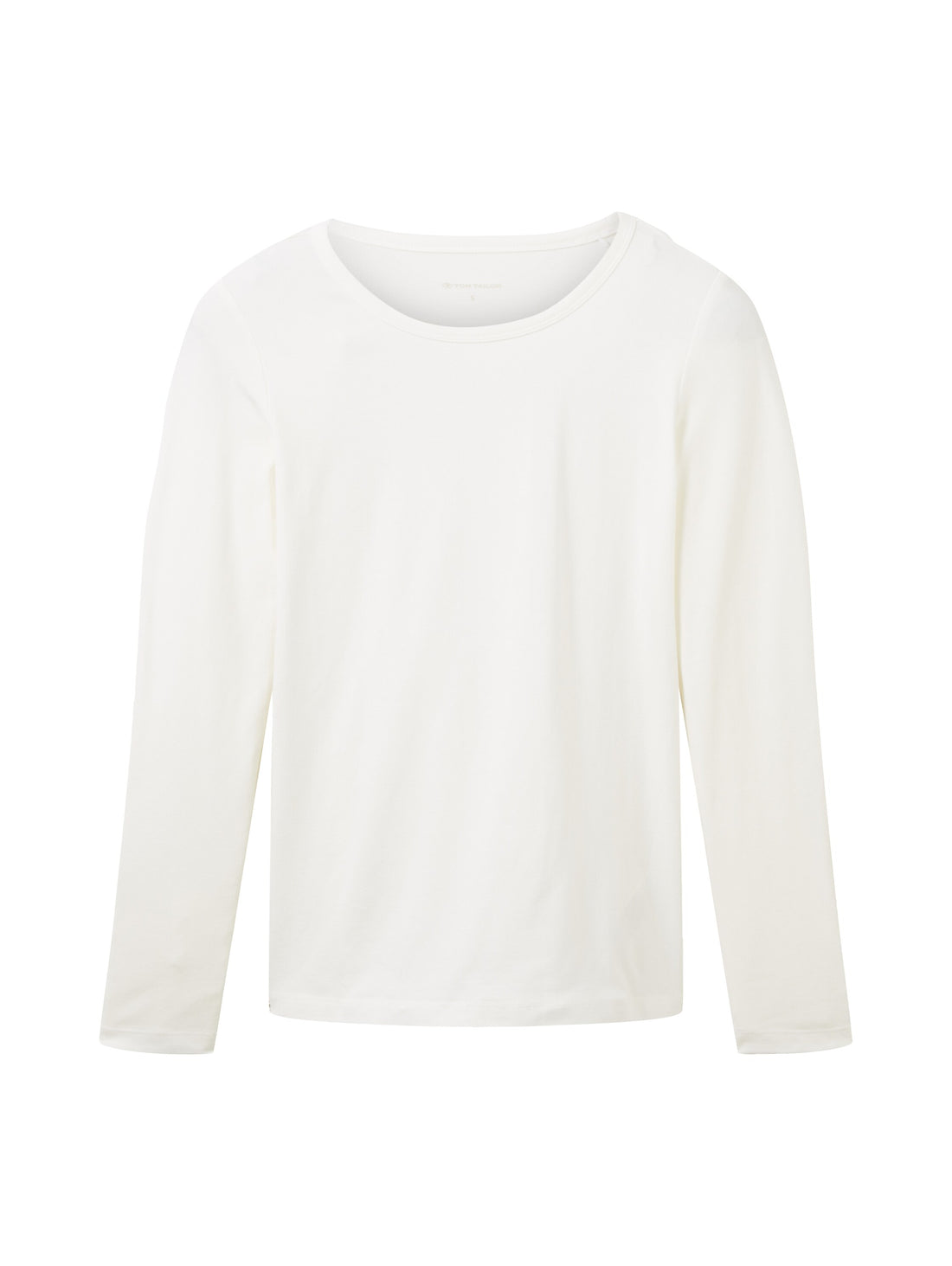 White Long Sleeve Round Neck T-Shirt