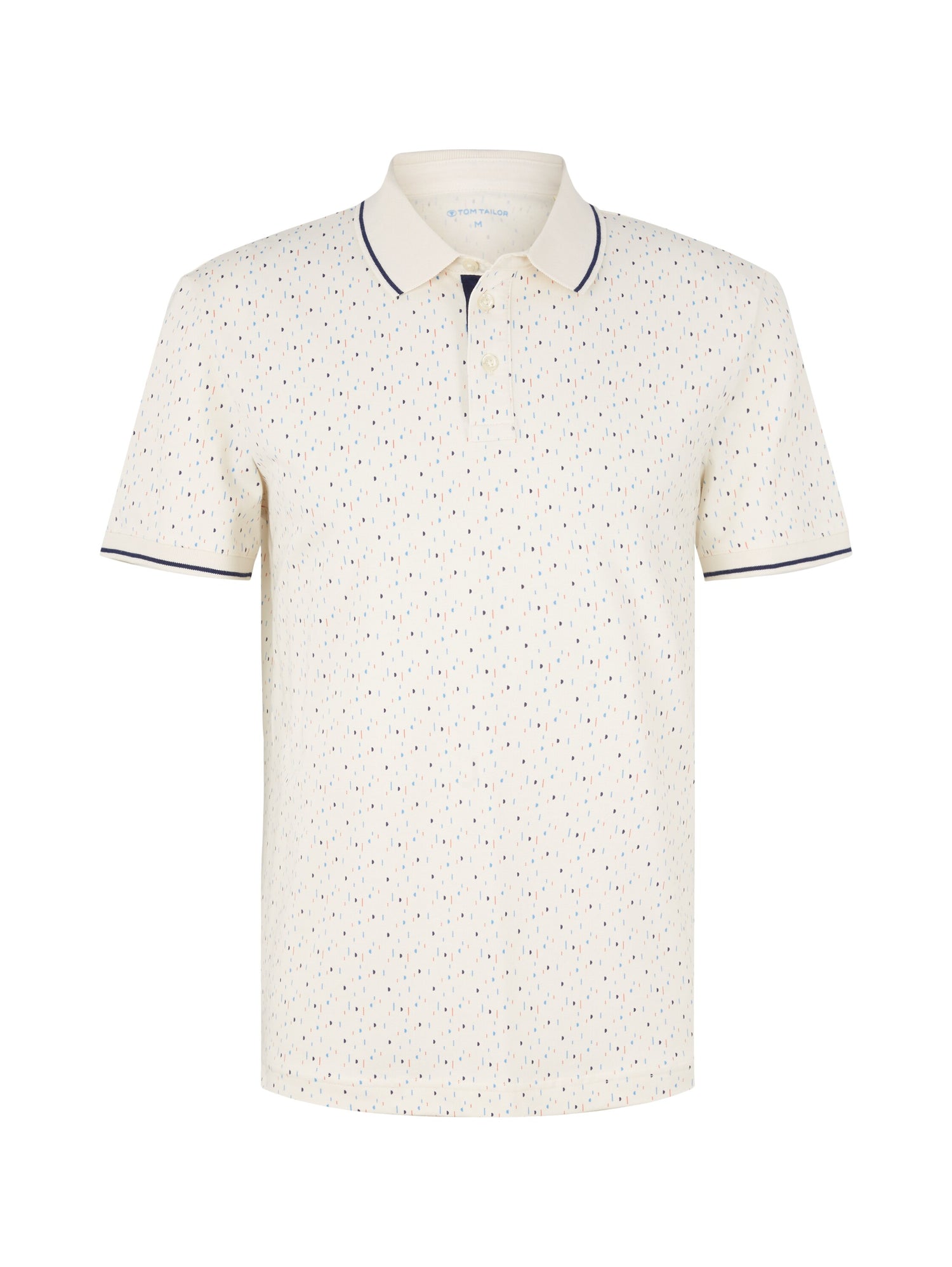 White Polo Shirt Short Sleeves With All-Over Print