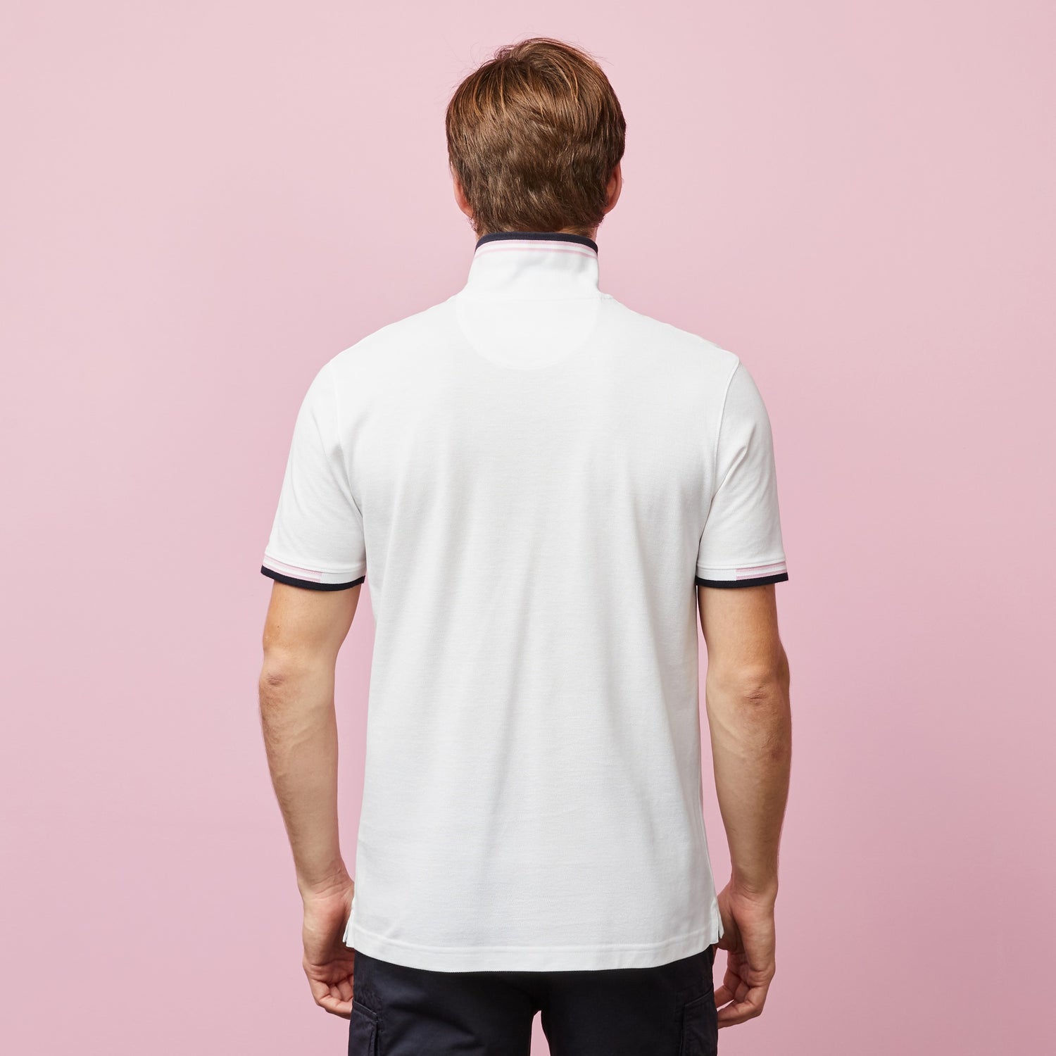 White Polo With Contrasting Trims - 03