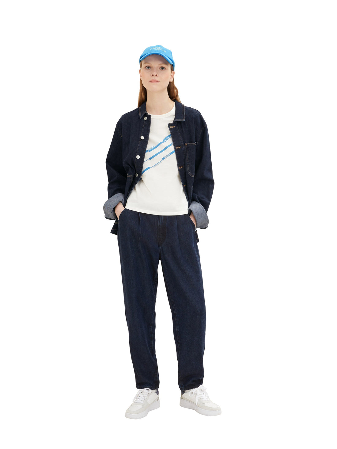 White Short Sleeve Graphic Crew Neck T-Shirt Tom Tailor