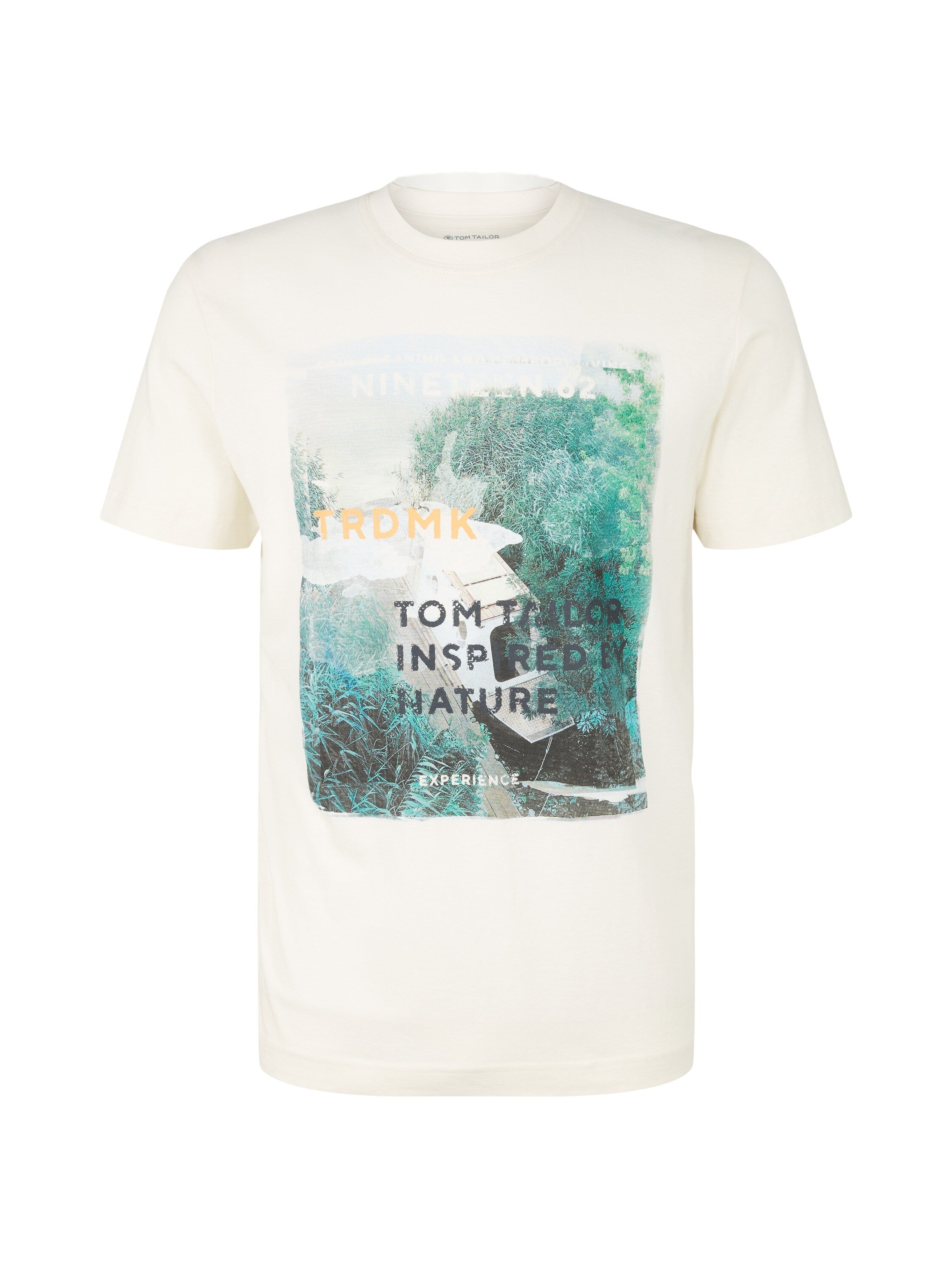 White Short Sleeve Graphic T-Shirt Tom Tailor