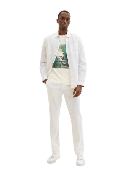 White Short Sleeve Graphic T-Shirt Tom Tailor