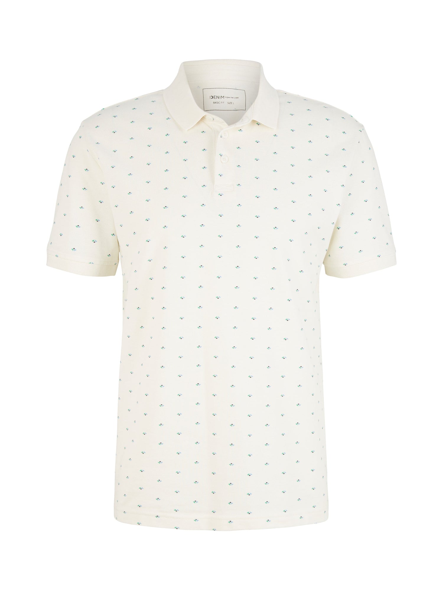 White Short Sleeve Printed Polo Shirt Tom Tailor