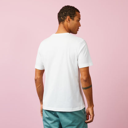White Short-Sleeved T-Shirt With Eden Park French Flair Print - 03