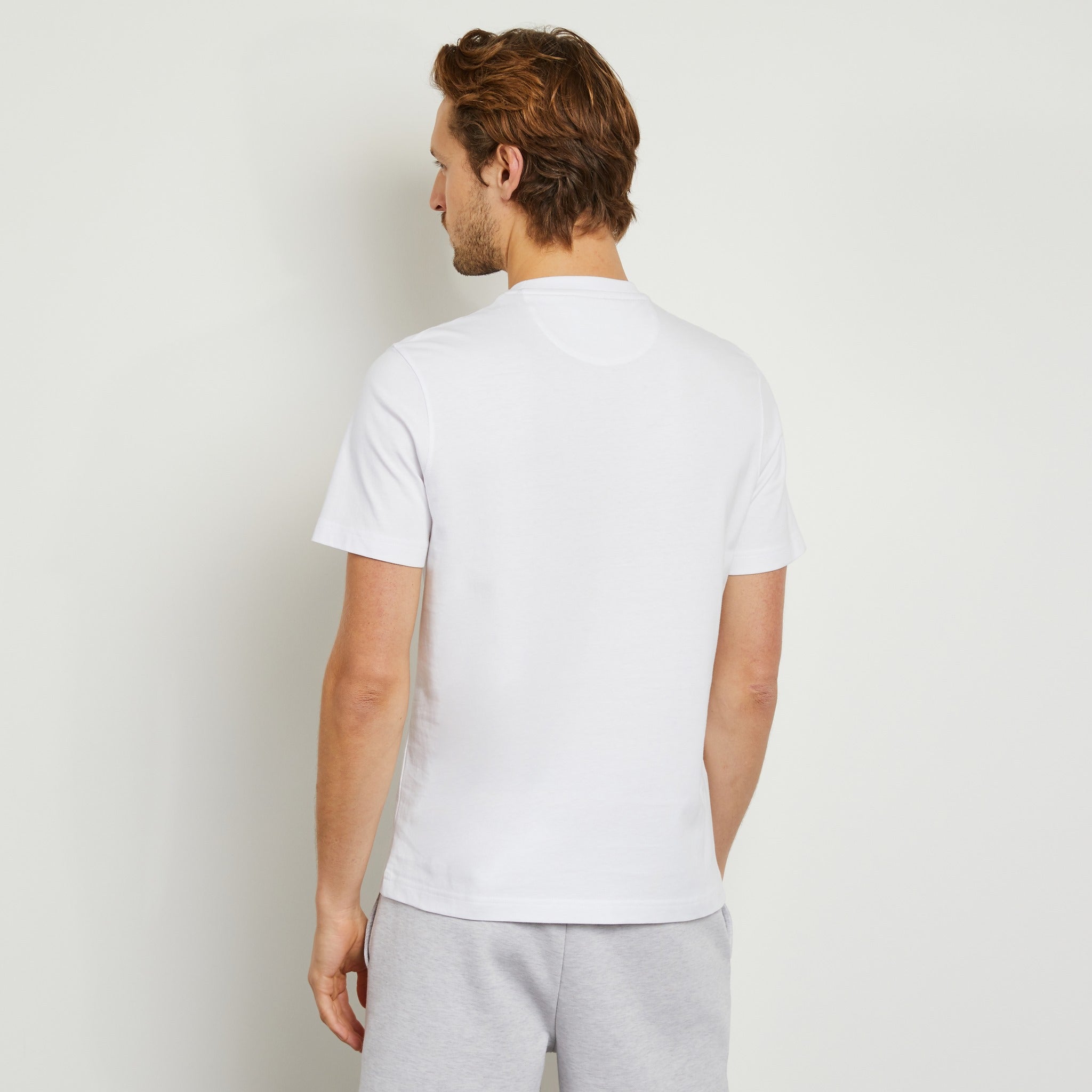 White T-Shirt With Bicolour Eden Park Screen Print - 03