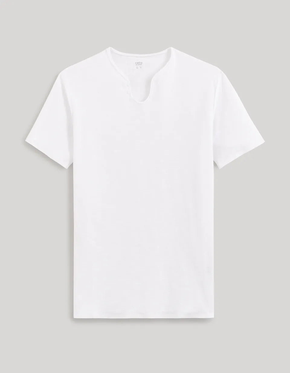 White tunisienne encolure T-shirt 100% coton