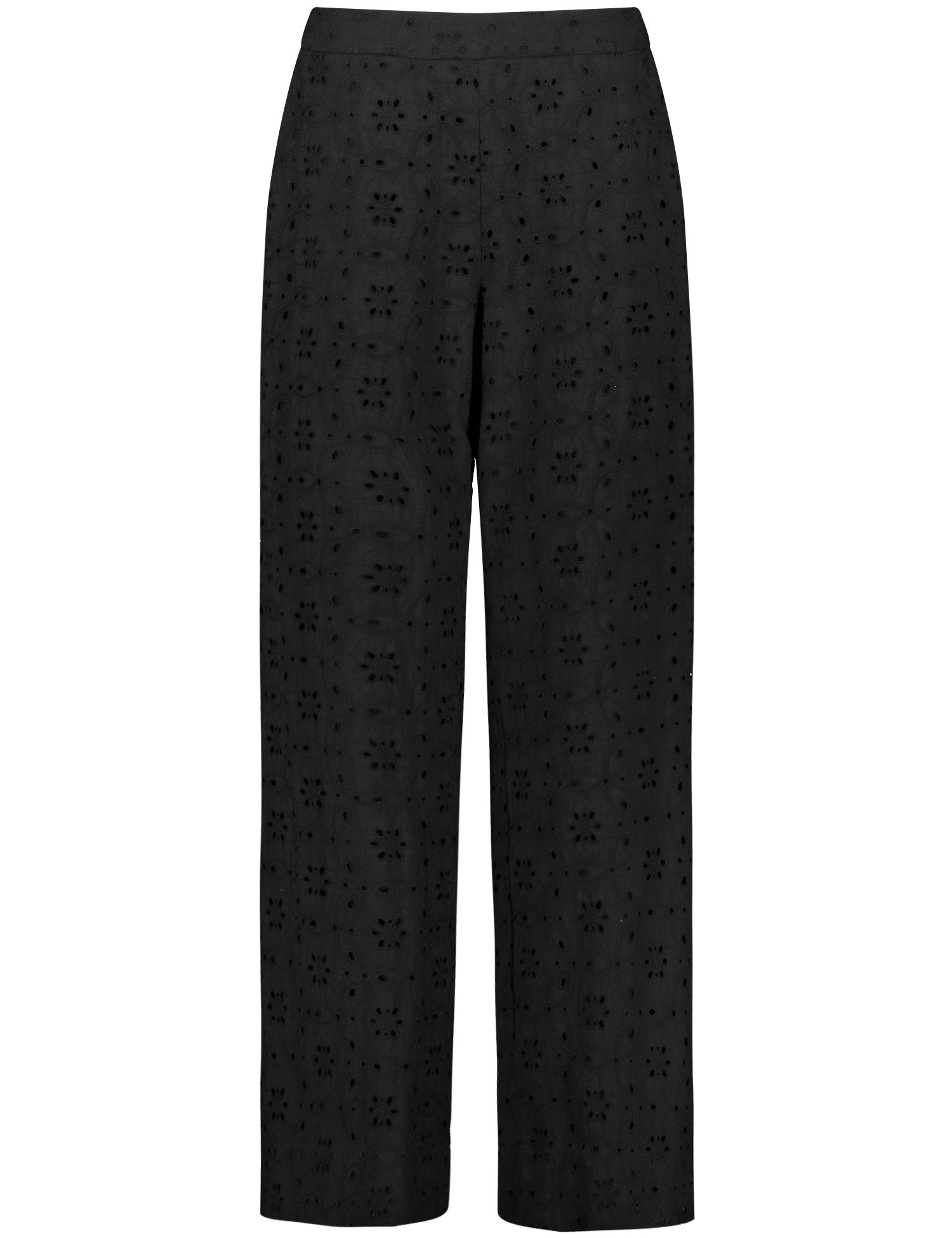 Wide-Leg Broderie Anglaise Trousers, Palazzo Fit