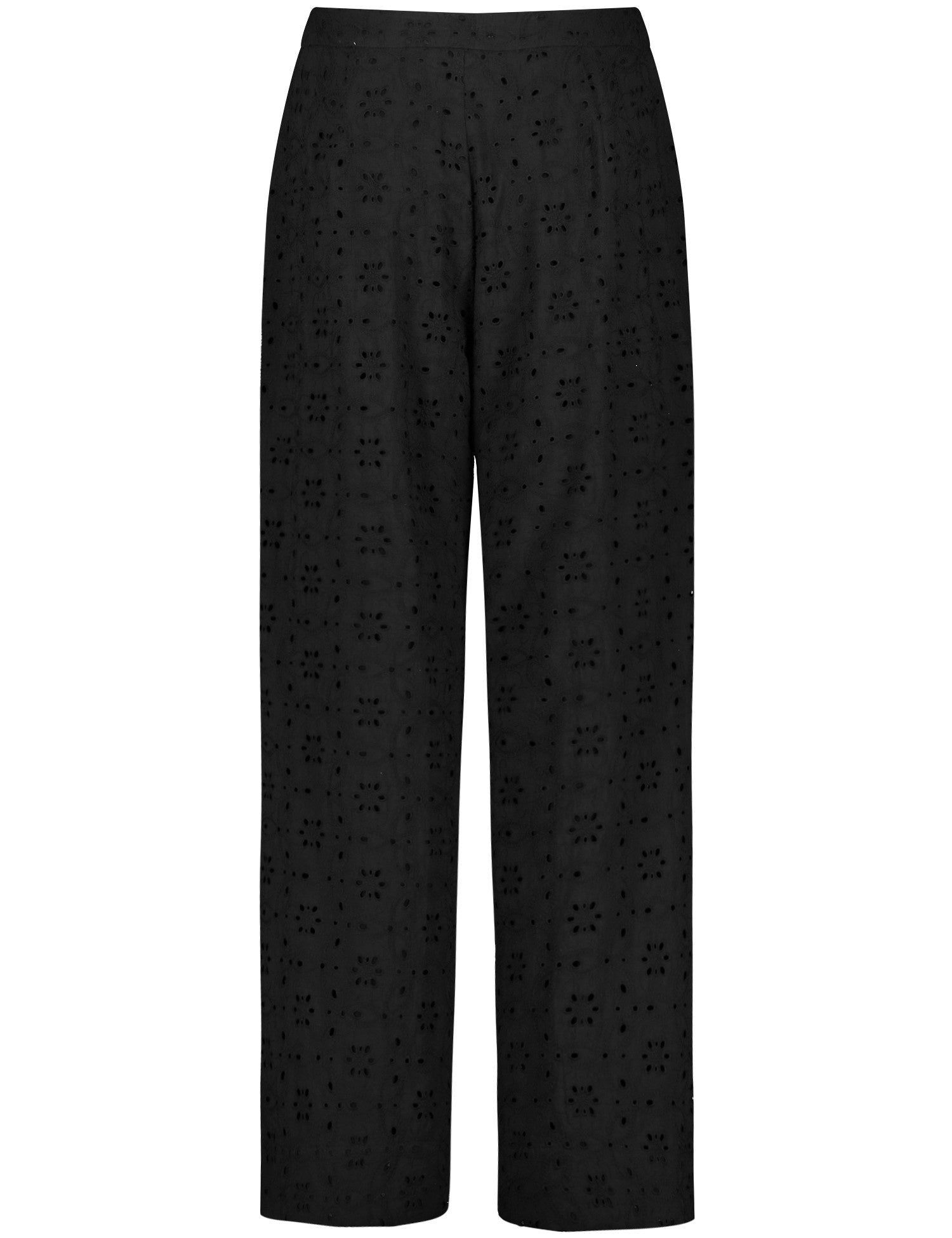 Wide-Leg Broderie Anglaise Trousers, Palazzo Fit