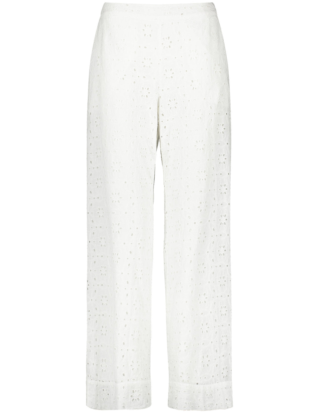 Wide-Leg Broderie Anglaise Trousers, Palazzo Fit