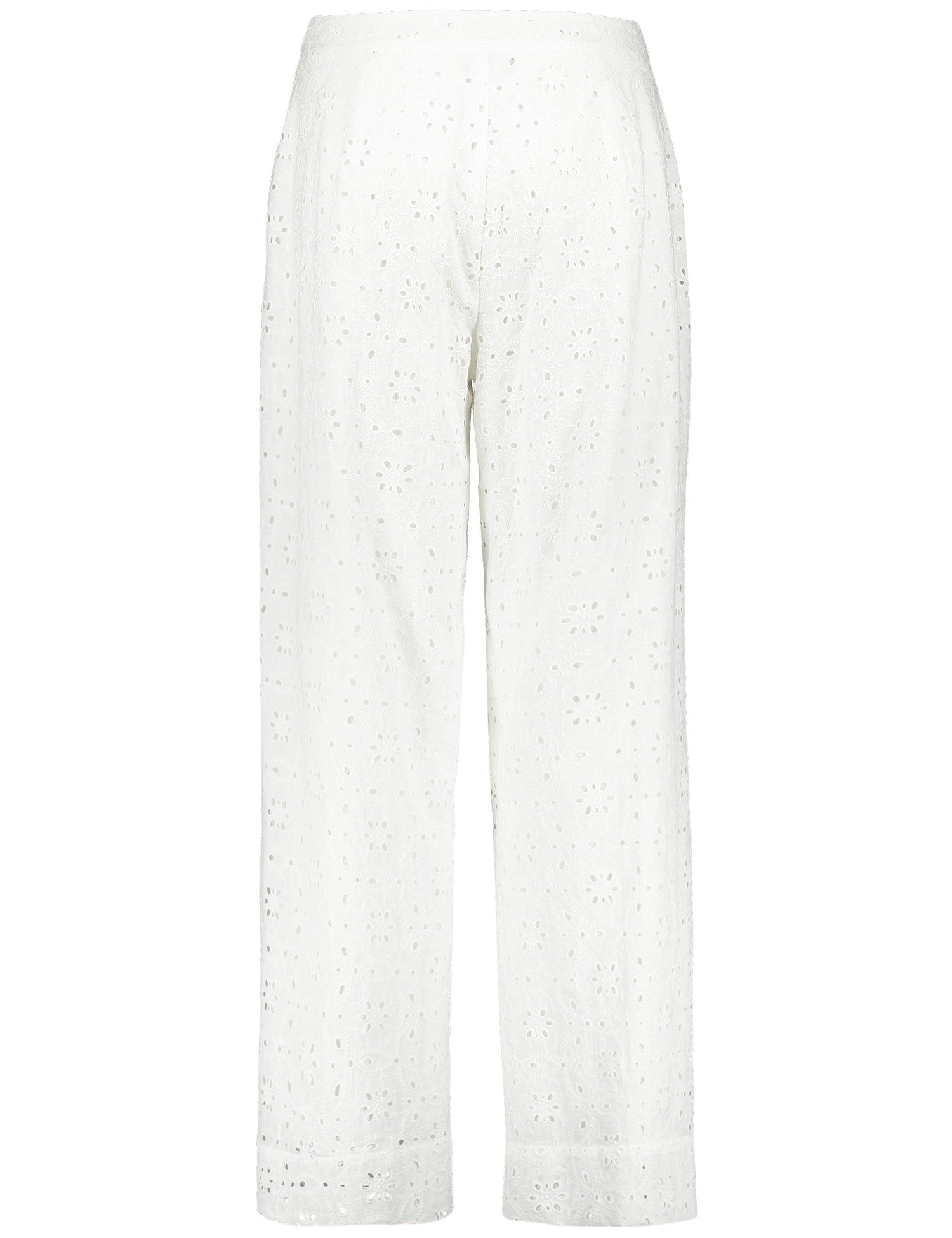 Wide-Leg Broderie Anglaise Trousers, Palazzo Fit