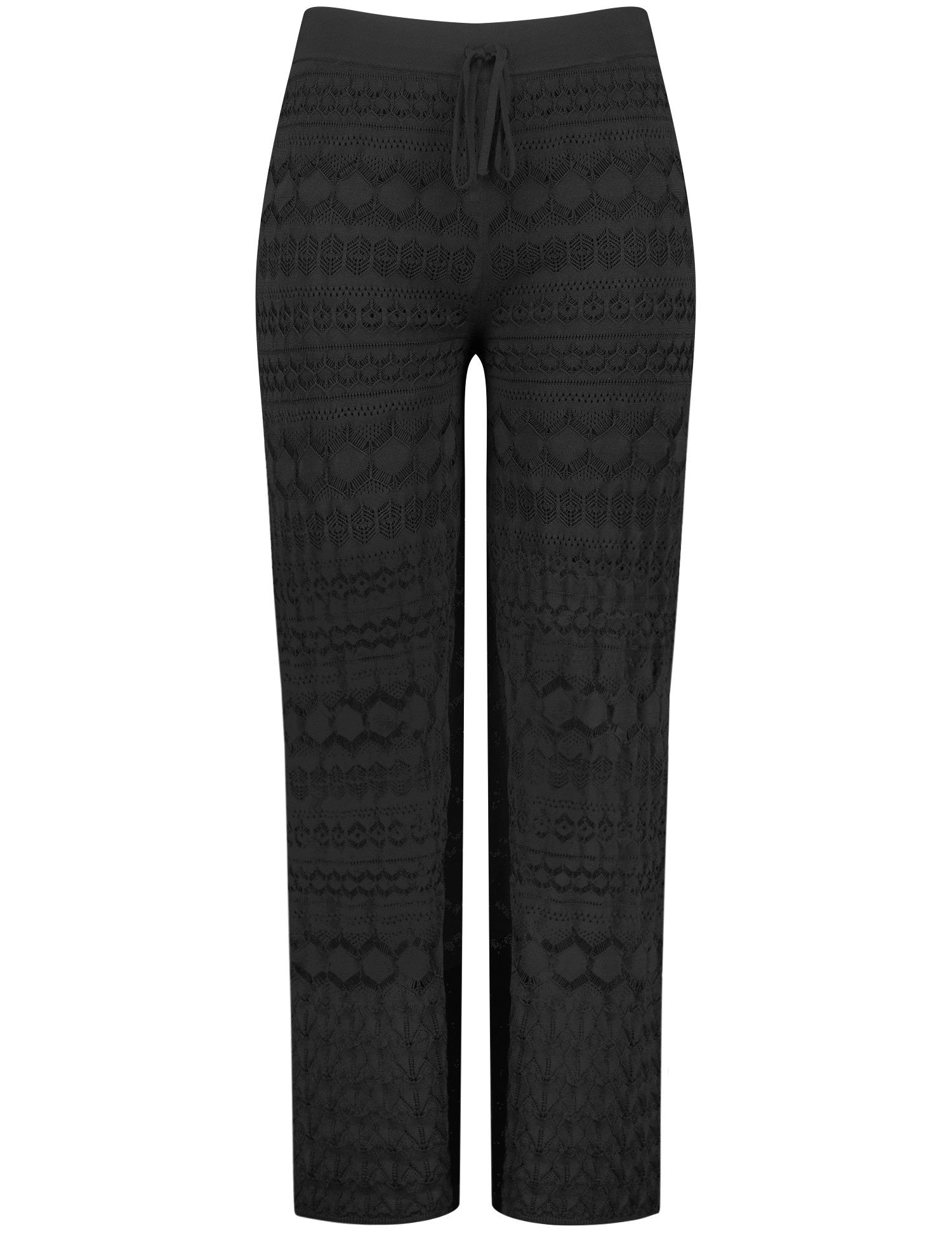 Wide Openwork Knit Trousers