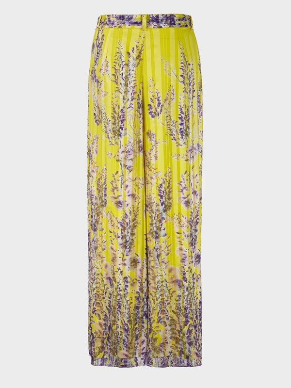 Wide Pants With Wisteria Print