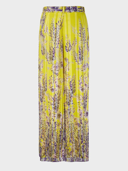 Wide Pants With Wisteria Print