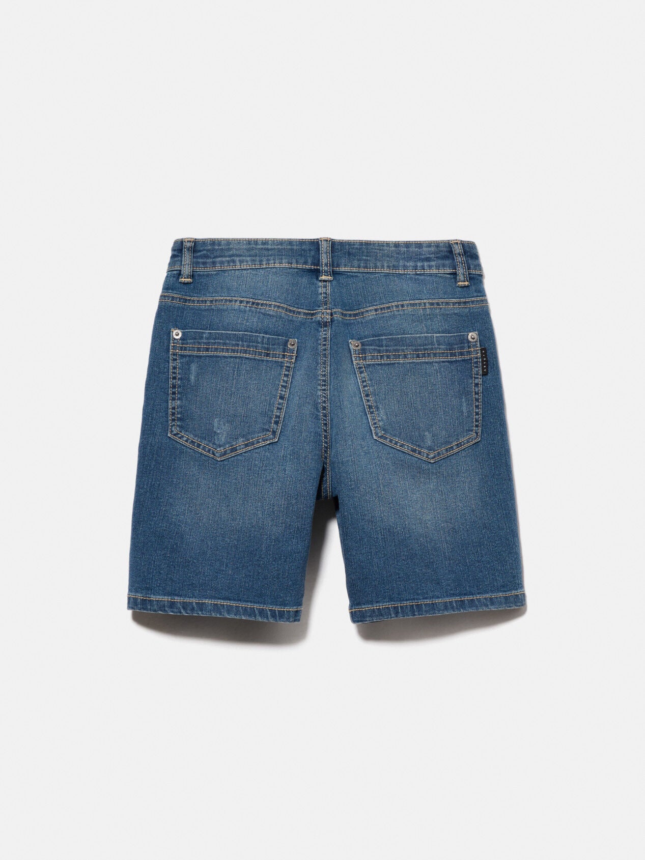 Worn Look Denim Bermudas - BEVAVA