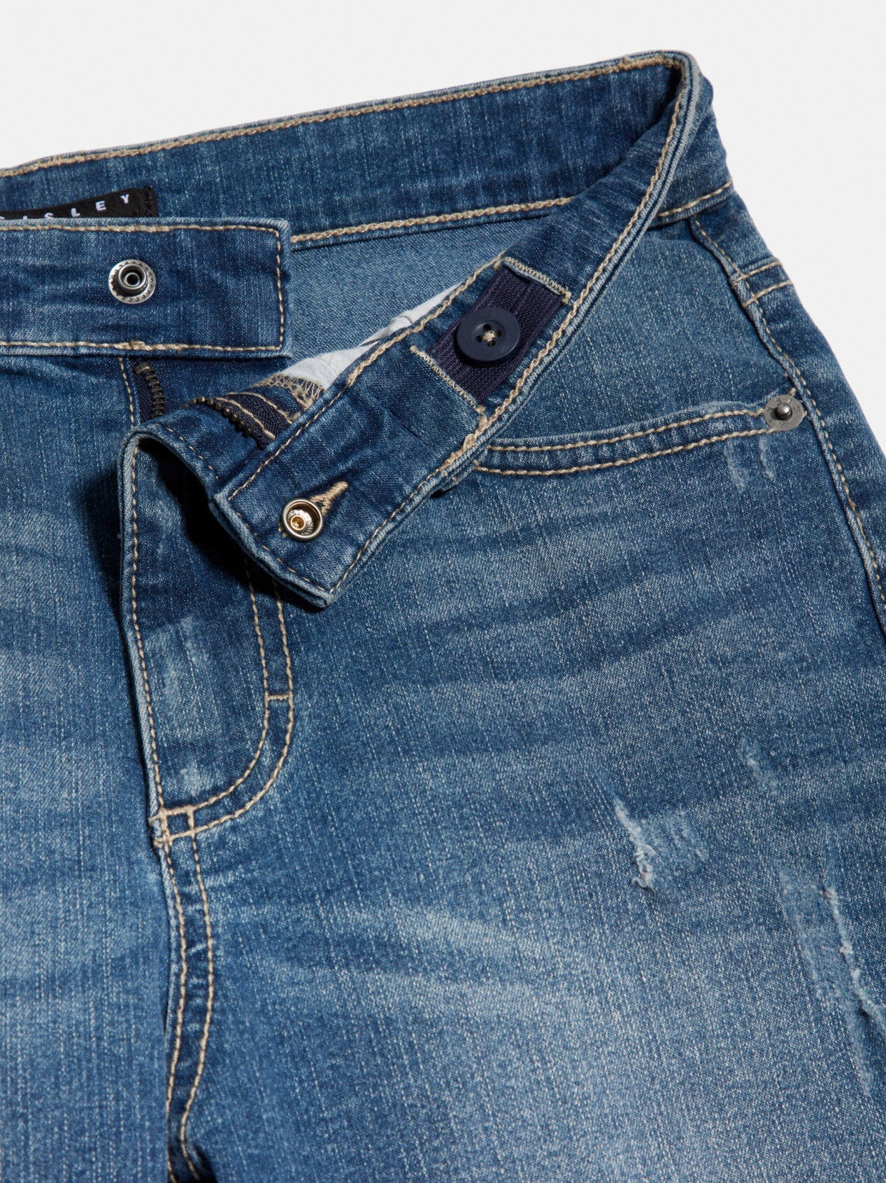 Worn Look Denim Bermudas - BEVAVA
