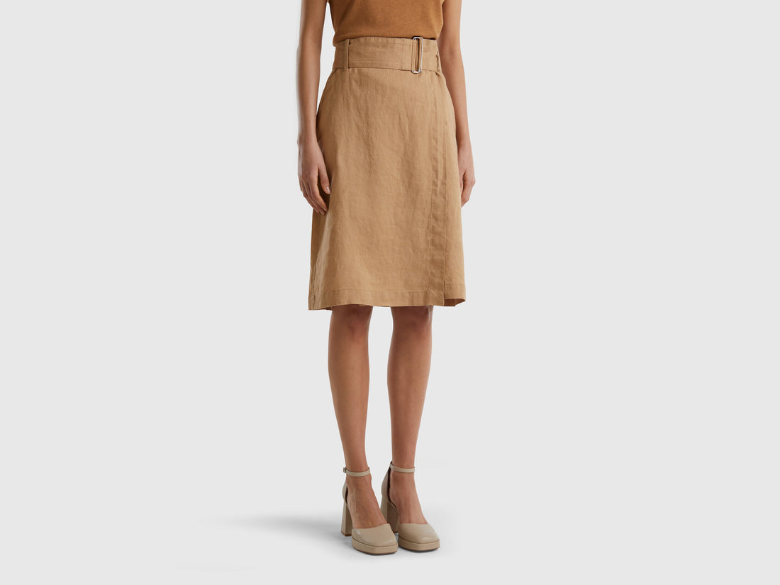 Wrap Skirt In Pure Linen